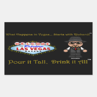 Sticker Rectangulaire Ce qui se passe à Vegas...Commence avec Richard ! 