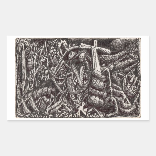 Sticker Rectangulaire "Ce soir, vous brûlerez !" (Devant)