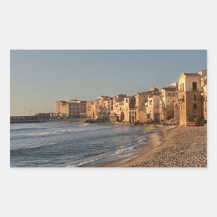 Sticker Rectangulaire Cefalu, ville balnéaire en Sicile