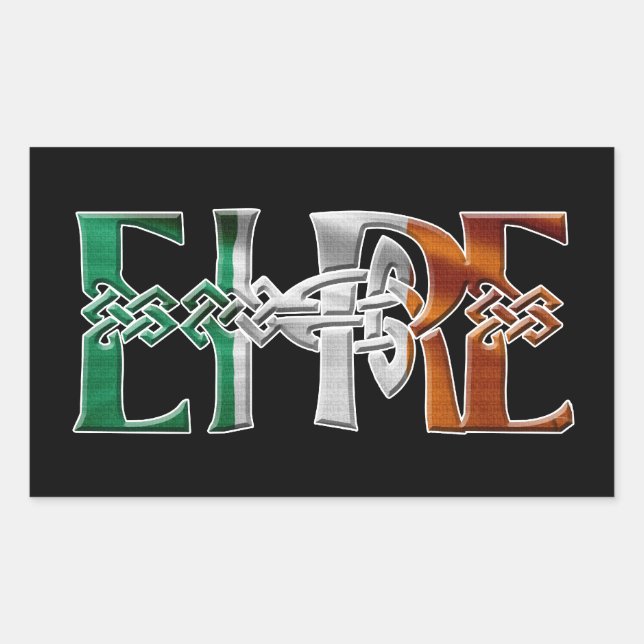 Sticker Rectangulaire CELTIC CLASSIQUE Collection Drapeau Irlandais (Devant)