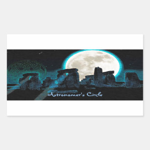 Sticker Rectangulaire Celtic Stonehenge, Moon & Stars Astronomy Royaume-