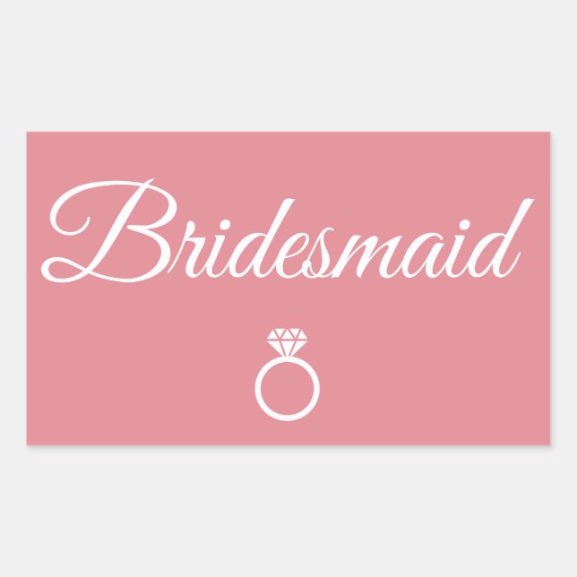 Sticker Rectangulaire Cercle de Bridesmaid (Devant)