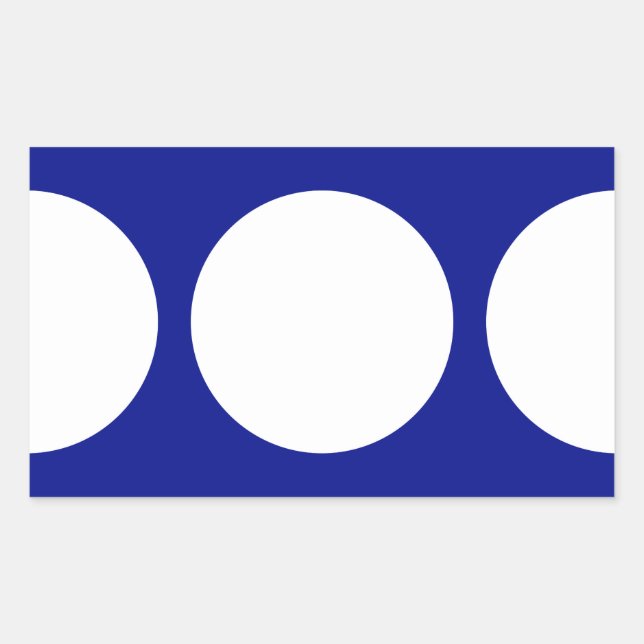 Sticker Rectangulaire Cercles blancs en bleu (Devant)