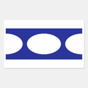 Sticker Rectangulaire Cercles blancs en bleu