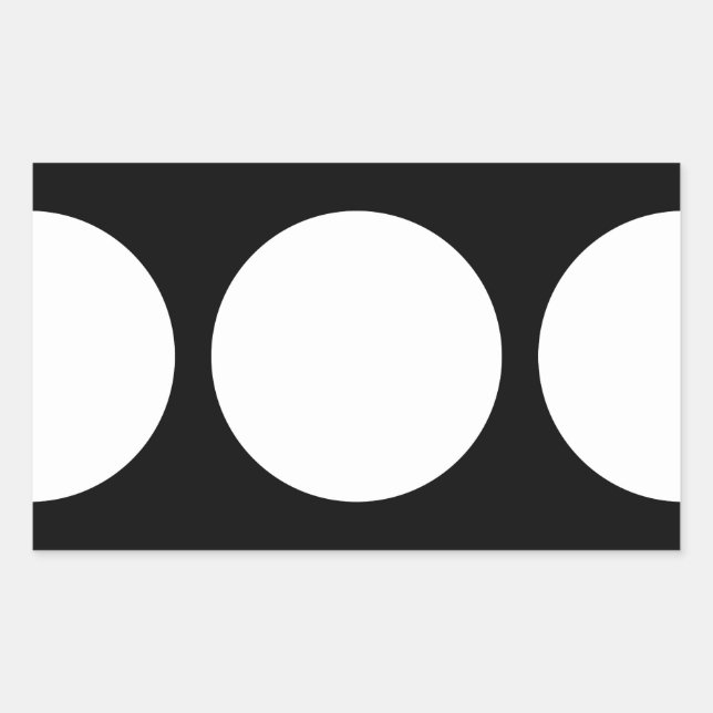 Sticker Rectangulaire Cercles blancs sur noir (Devant)