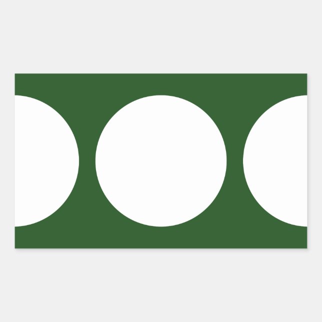 Sticker Rectangulaire Cercles blancs sur vert (Devant)