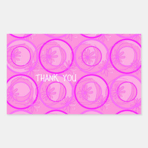 Sticker Rectangulaire Cercles d'accentuation Fleurs Arrière - plans rose