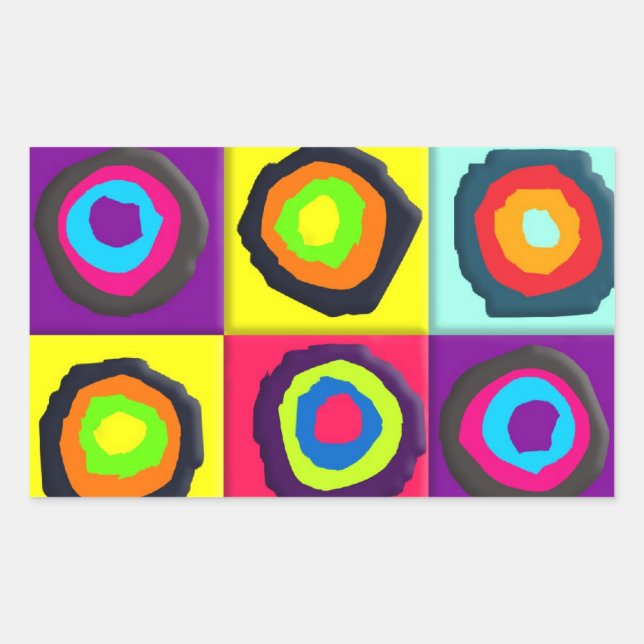 Sticker Rectangulaire cercles motif (Devant)