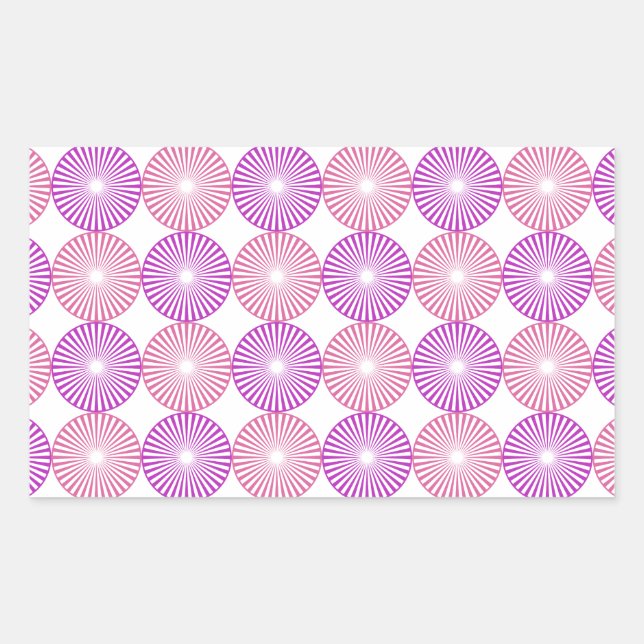 Sticker Rectangulaire Cercles rose et violet motif (Devant)
