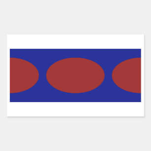 Sticker Rectangulaire Cercles rouges sur le bleu