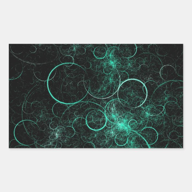Sticker Rectangulaire Cercles turquoises (Devant)