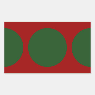 Sticker Rectangulaire Cercles verts en rouge