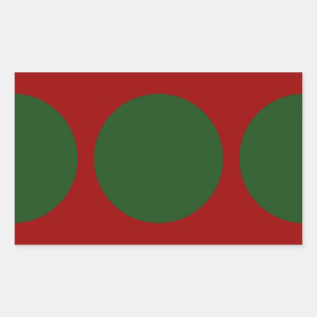Sticker Rectangulaire Cercles verts en rouge (Devant)