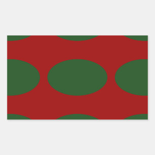 Sticker Rectangulaire Cercles verts en rouge