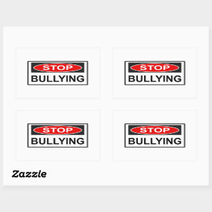 Sticker Rectangulaire Cesser le signal rouge d'intimidation