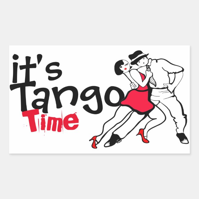 Sticker Rectangulaire C'est l'heure du Tango (Devant)