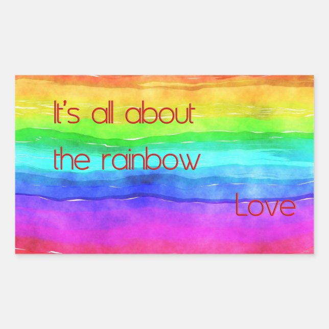 Sticker Rectangulaire C'est tout sur l'amour arc-en-ciel 03 (Devant)