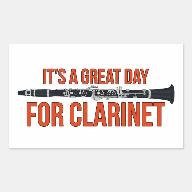 Sticker Rectangulaire C'est un grand jour pour Clarinet (Devant)