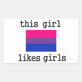 Sticker Rectangulaire Cette Fille Aime Les Filles Bisexuel Bi Pride Stic