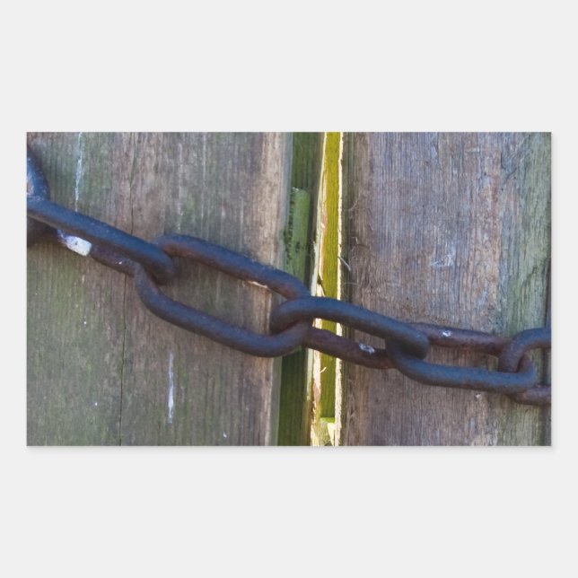 Sticker Rectangulaire Chain on wood (Devant)