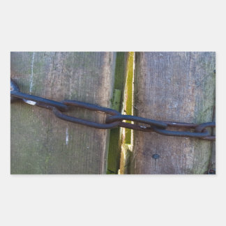Sticker Rectangulaire Chain on wood