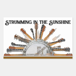 STICKER RECTANGULAIRE CHAÎNES DE GUITARE AU SOLEIL
