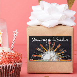 STICKER RECTANGULAIRE CHAÎNES DE GUITARE AU SOLEIL