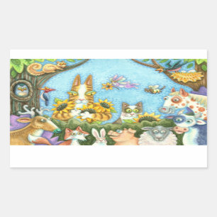 STICKER RECTANGULAIRE CHAÎNES N'FITZ ET MENAGERIE D'AMIS, AMUSANT
