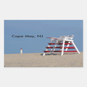 Sticker Rectangulaire Chaise de maître nageur de Cape May