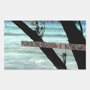 Sticker Rectangulaire Chaises de plage Rum Point Grand Cayman