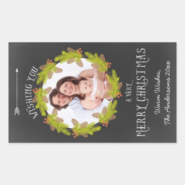 Sticker Rectangulaire Chalkboard Pine Wirath Photo de vacances (Devant)