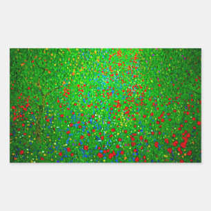 Sticker Rectangulaire Champ de pavot Gustav Klimt