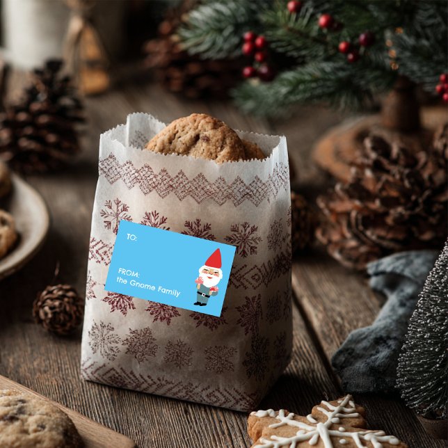 Sticker Rectangulaire Champignons Gnome mignon cadeau de Noël sur mesure (Mushroom Gnome Cute Christmas Gift CUSTOM Rectangular Sticker
)