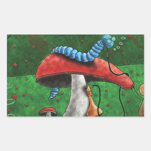 Sticker Rectangulaire Champignons magiques (Devant)