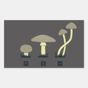Sticker Rectangulaire Champignons (nourriture, poison, haute)