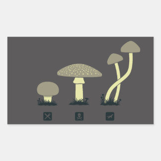 Sticker Rectangulaire Champignons (nourriture, poison, haute)