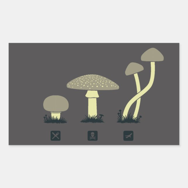 Sticker Rectangulaire Champignons (nourriture, poison, haute) (Devant)