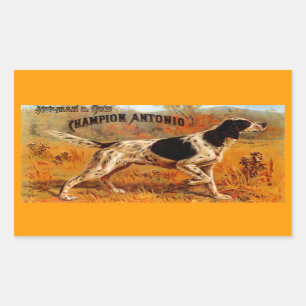 Sticker Rectangulaire Champion vintage de chien de gibier à plumes de