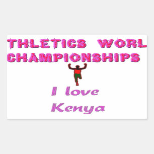 Sticker Rectangulaire Championnats du Monde d'Athlétisme Kenya Coureur :