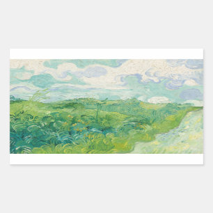 Sticker Rectangulaire Champs de blé vert Van Gogh Art Vintage