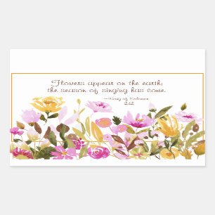 Sticker Rectangulaire Chanson de Salomon 2:12 Des fleurs apparaissent su