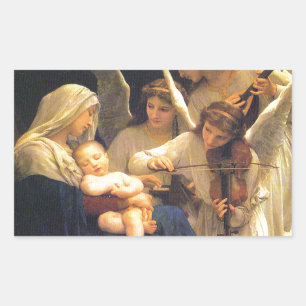 Sticker Rectangulaire Chanson des Anges, William-Adolphe Bouguereau