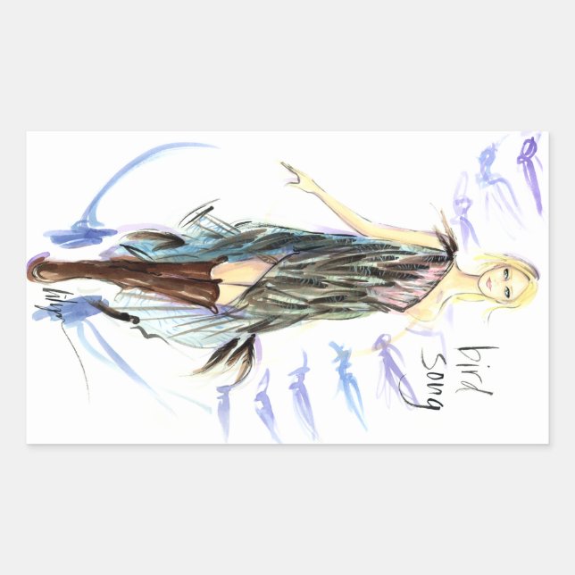 Sticker Rectangulaire Chanson d'oiseau (Devant)