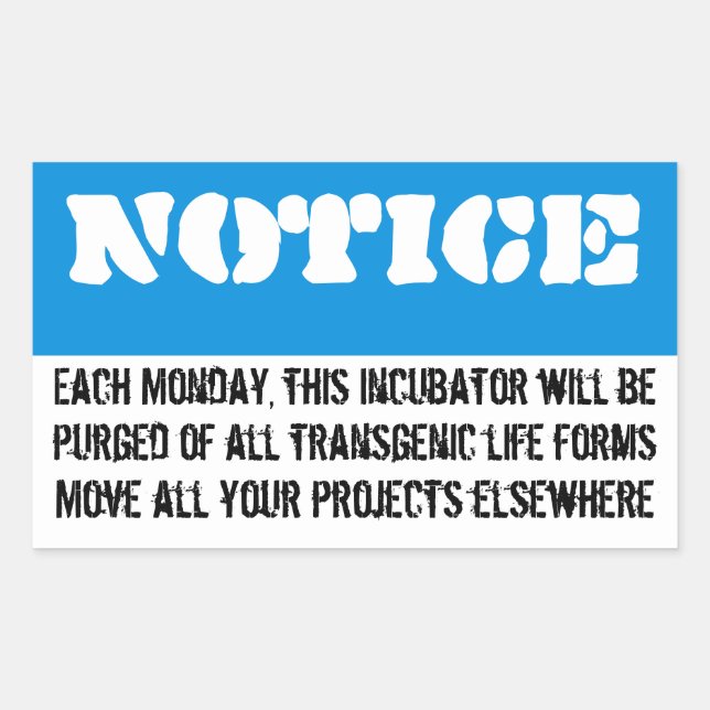 Sticker Rectangulaire Chaque lundi, ce réfrigérateur sera nettoyé (Devant)