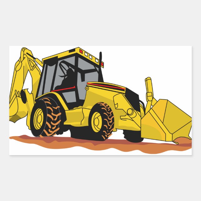 Sticker Rectangulaire Chargeur backhoe (Devant)