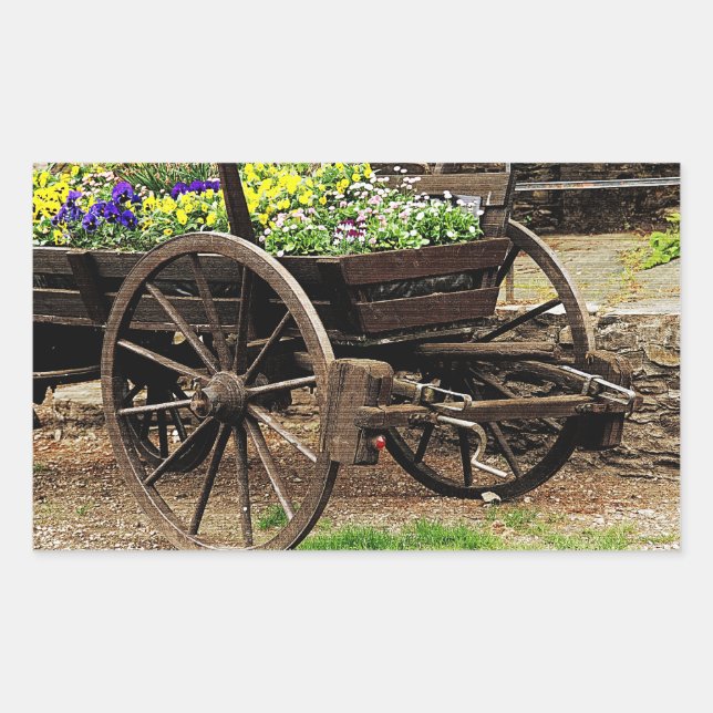 Sticker Rectangulaire Chariot de Fleurs (Devant)