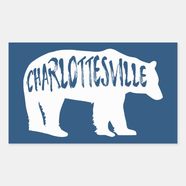 Sticker Rectangulaire Charlottesville Virginia Bear (Devant)