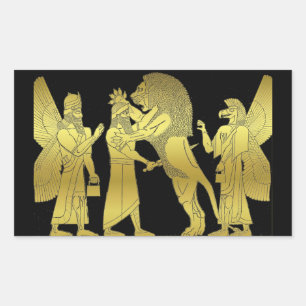 Sticker Rectangulaire Chasse au lion