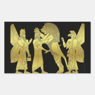 Sticker Rectangulaire Chasse au lion