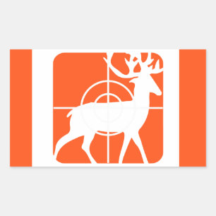 Sticker Rectangulaire Chasse Orange Buck en Crosshairs